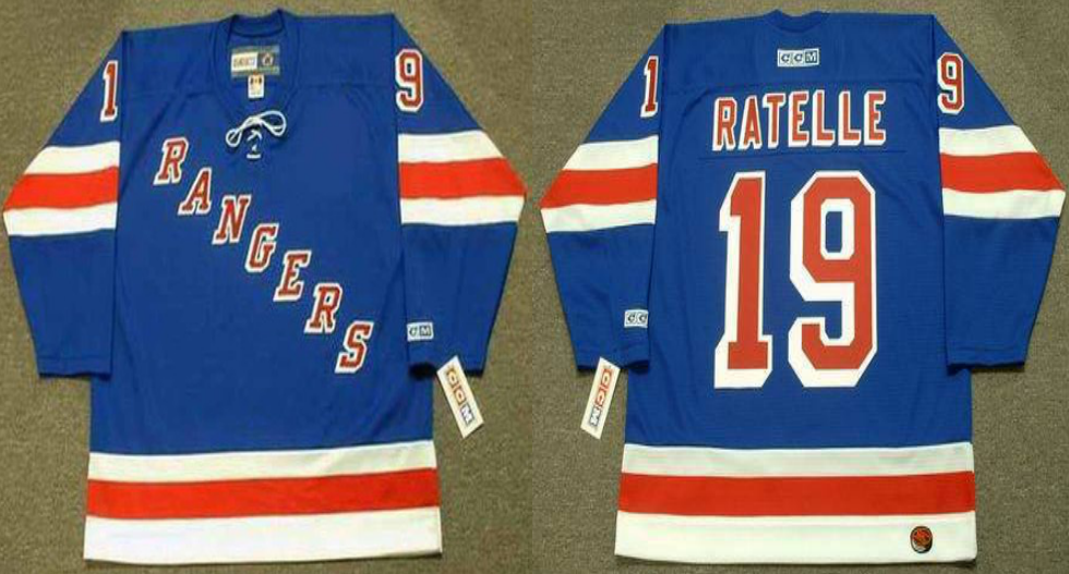 2019 Men New York Rangers 19 Ratelle blue CCM NHL jerseys